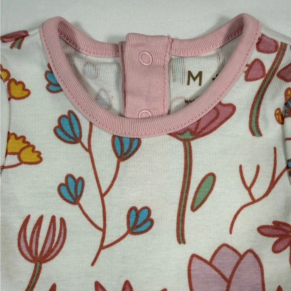 MONICA ANDY Baby Girl Organic Cotton Floral‎ Dress 0-3M Minimal Cottagecore